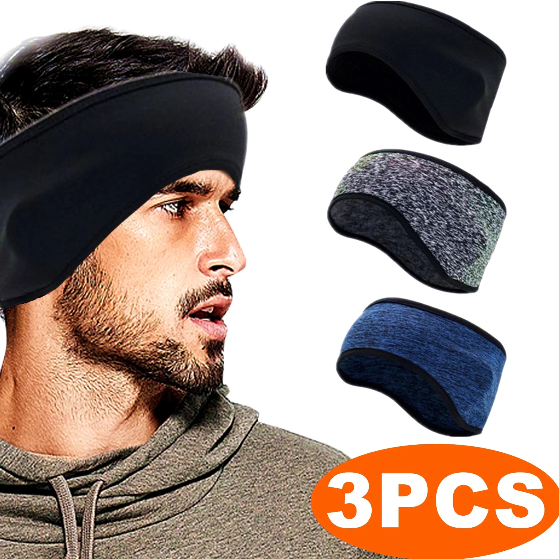 Ear Cover for Winter Headband Ear Warmers Ear Muff Stretchy Sweatband Headband Ski Workout Headbands Moisture Wicking Thermal Sport Headbands for Women Man Girls 3 Packs