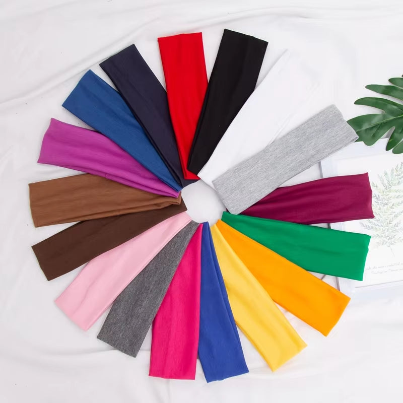 Elastic Cotton Hairband Fashion Headbands for Women Men Solid Running Fitness Yoga Hair Bands Stretch Makeup Hair Accessories